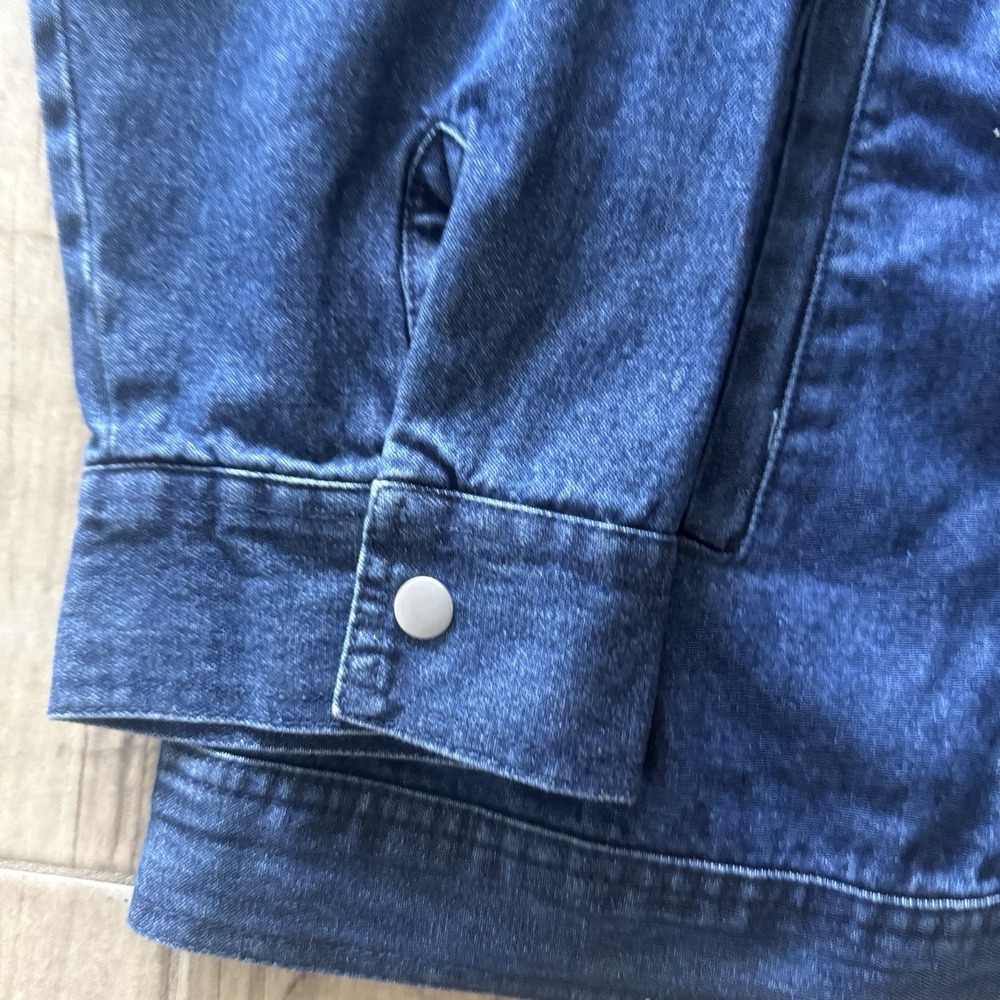 Northstyle Flannel Lined Denim Snap Front Jacket Hood Zip Pockets Womens 2X - Picture 10 of 10